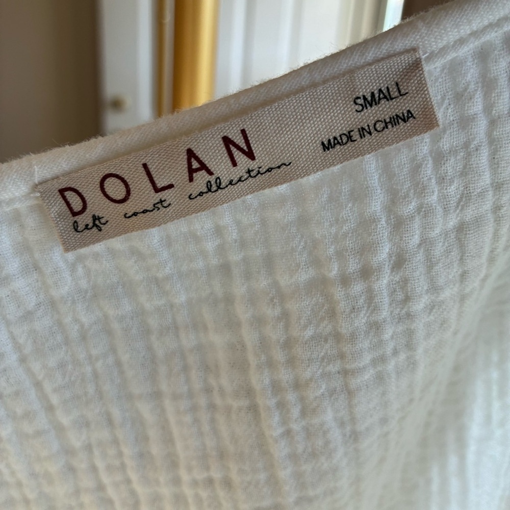 dolan Cream Button-Front Ribbed Spaghetti-Strap C… - image 4